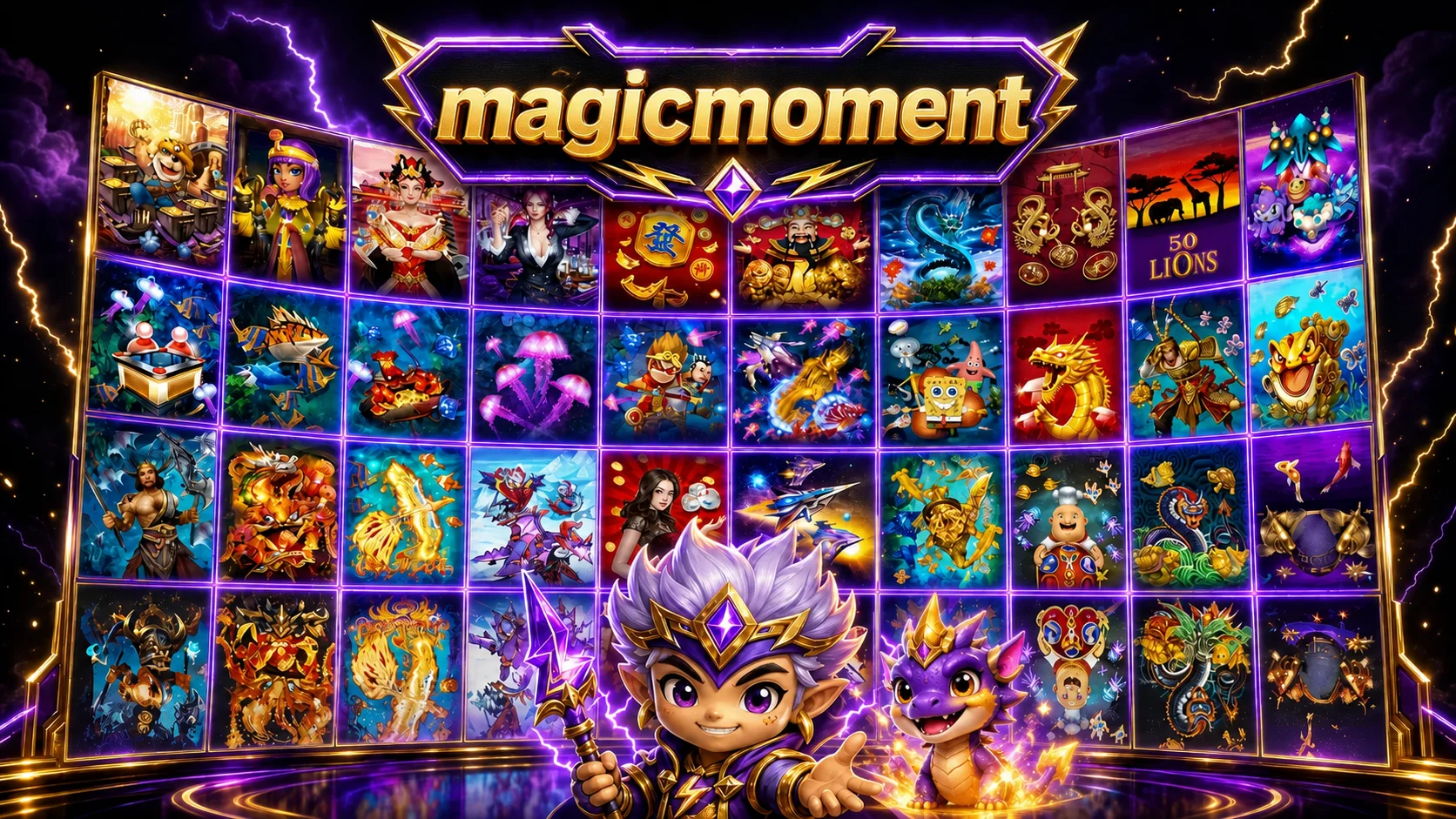 รวมเกมสล็อต magicmoment และตัวละครแฟนตาซีโทนม่วงทอง